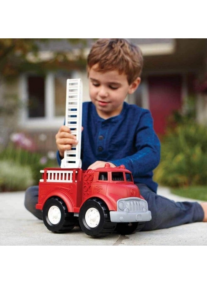 Green Toys Fire Truck - BPA , Phthalates Free Imaginative Play Toy for Improving Fine , Gross Motor Skills. for Kids,Red