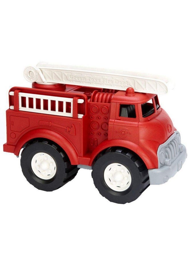 Green Toys Fire Truck - BPA , Phthalates Free Imaginative Play Toy for Improving Fine , Gross Motor Skills. for Kids,Red