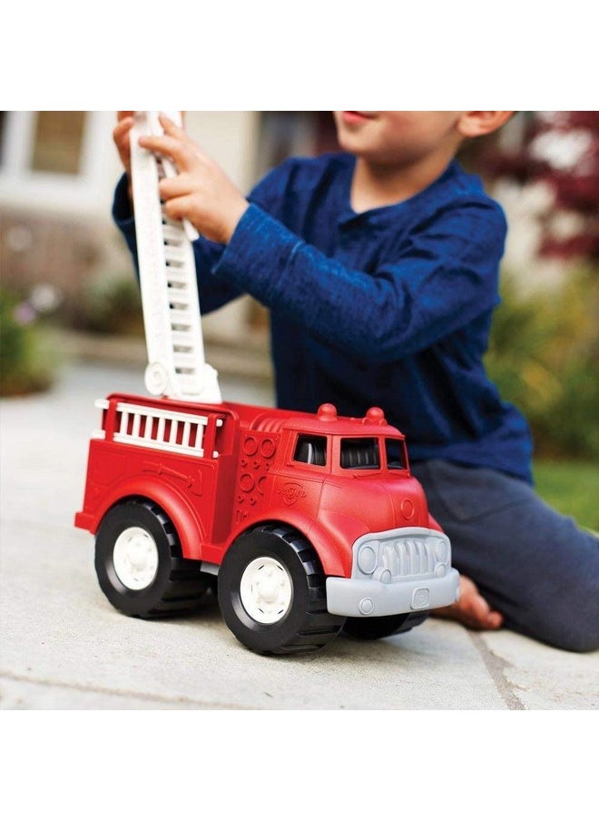Green Toys Fire Truck - BPA , Phthalates Free Imaginative Play Toy for Improving Fine , Gross Motor Skills. for Kids,Red