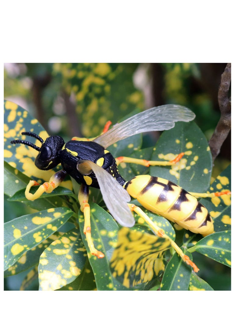 Bee Figurines Honeybee Insect Toy, Science Project, Cake Topper, Early Educational Toys Birthday for Toddlers Kids Age 3 4 5