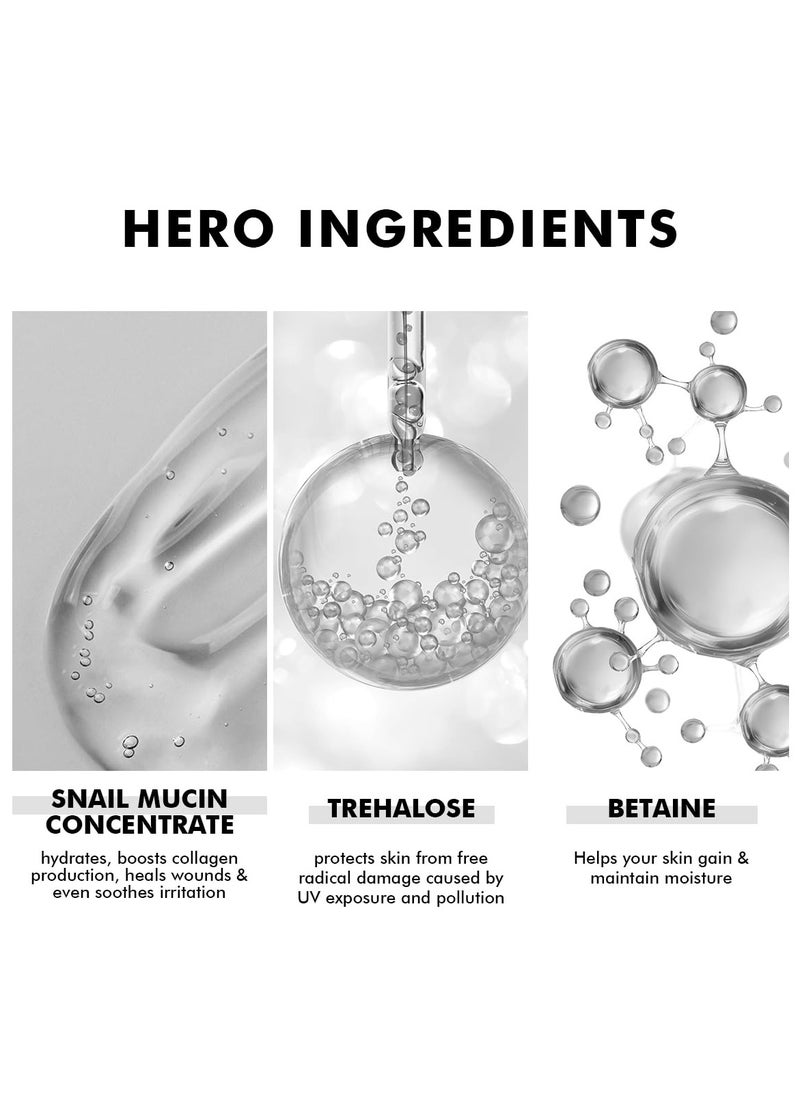 Snail Mucin Serum | 50ml | Barrier Repair Essence for Face, 97% Active Snail Mucin Filtrate, Betaine & Trehalose, For Dryness, Damaged Skin, Face Serum for Men & Women - Snail Magic