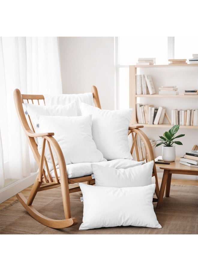 Bedding Throw Pillows Insert Cushion Filler Outer Cover Non Woven Hollowfiber Filling 400 Gm Ultra Soft Fiber Size 30X50Cm , 12X20Inch Cushion Inserts Home Decor White (Pack Of 4)