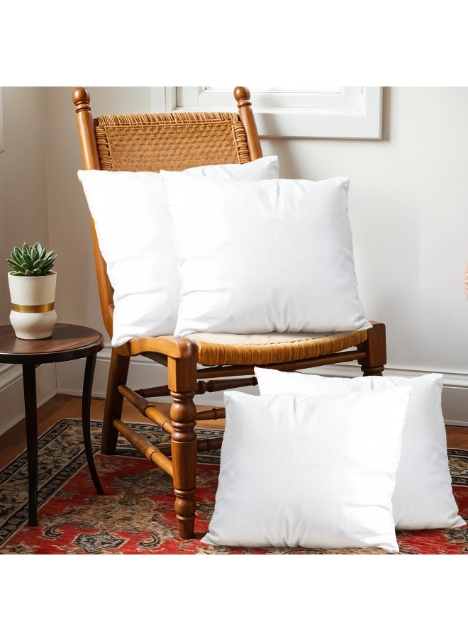 Bedding Throw Pillows Insert Cushion Filler Outer Cover Microfiber Filling 400 Grams Ultra Soft Fiber Size 45X45Cm , 18X18Inch Cushion Inserts Home Decor White (Pack Of 4)