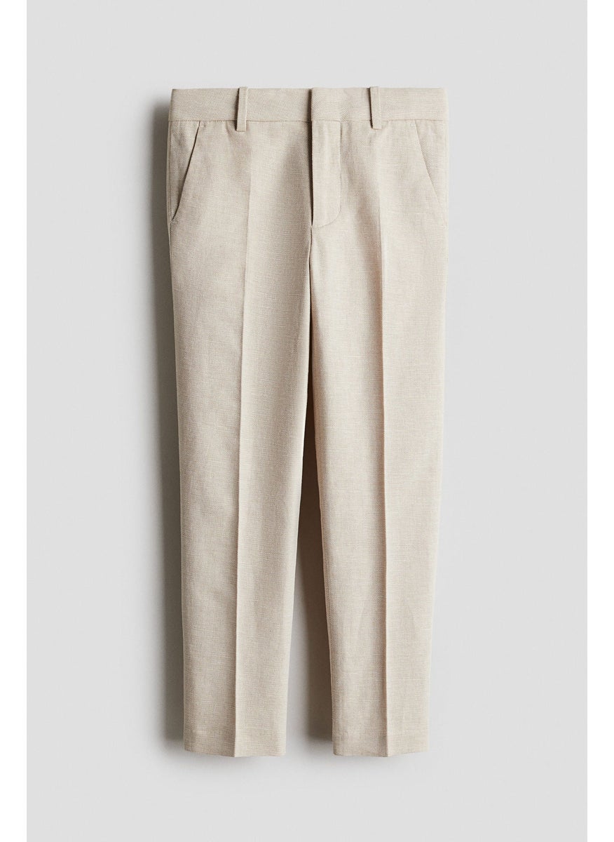 Linen-Blend Suit Trousers