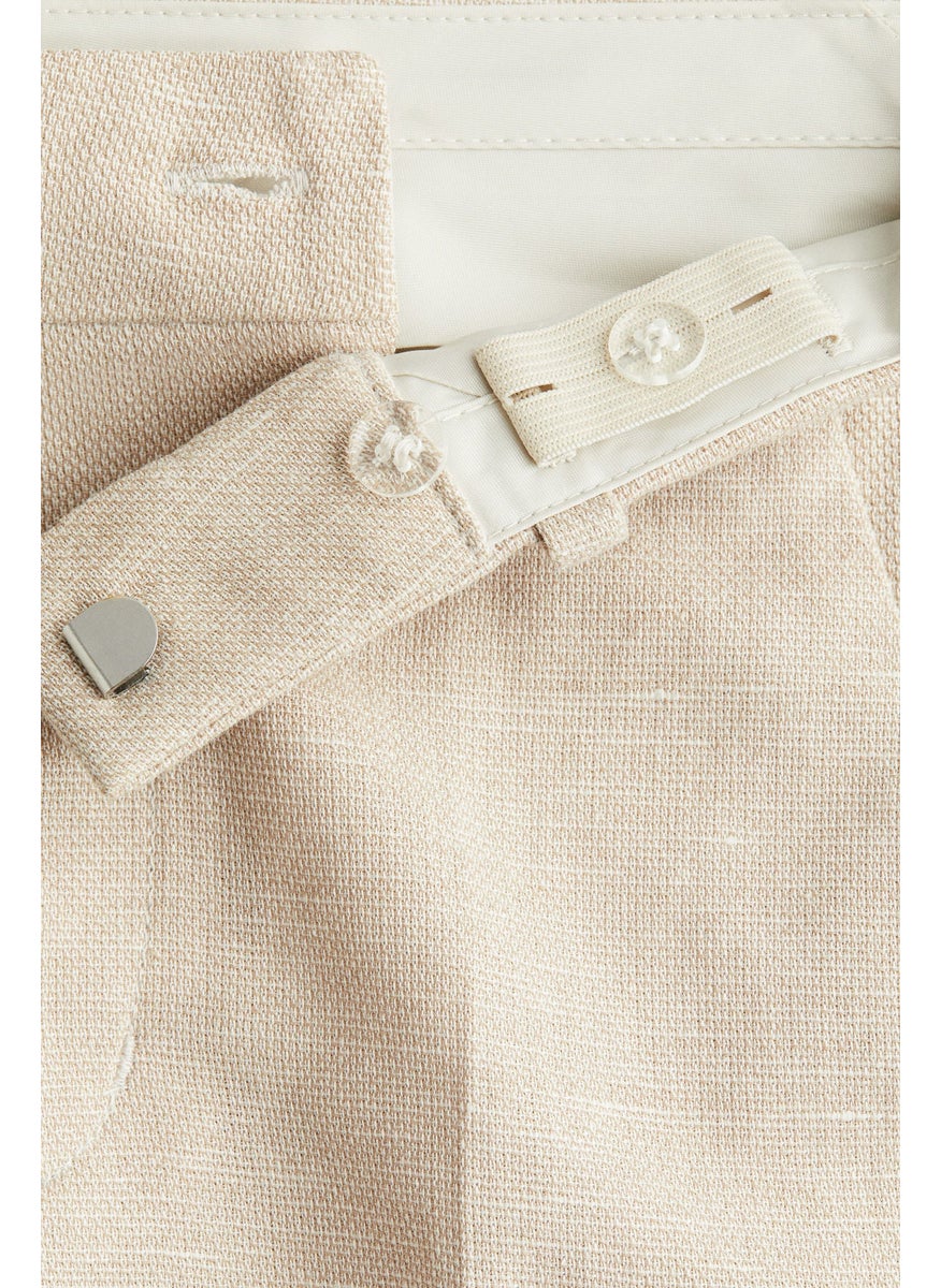 Linen-Blend Suit Trousers