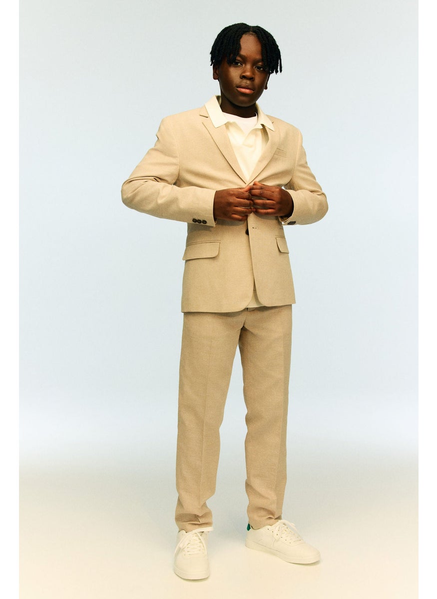 Linen-Blend Suit Trousers