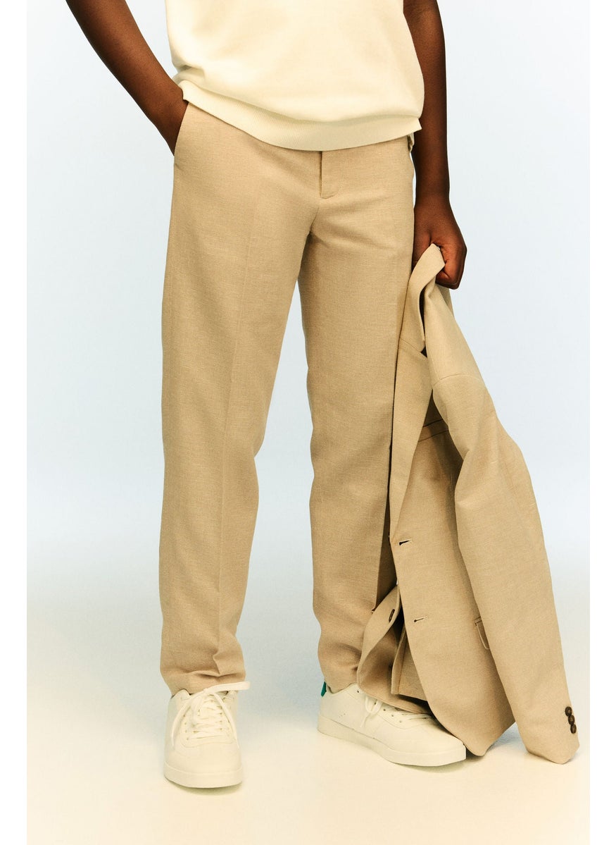 Linen-Blend Suit Trousers