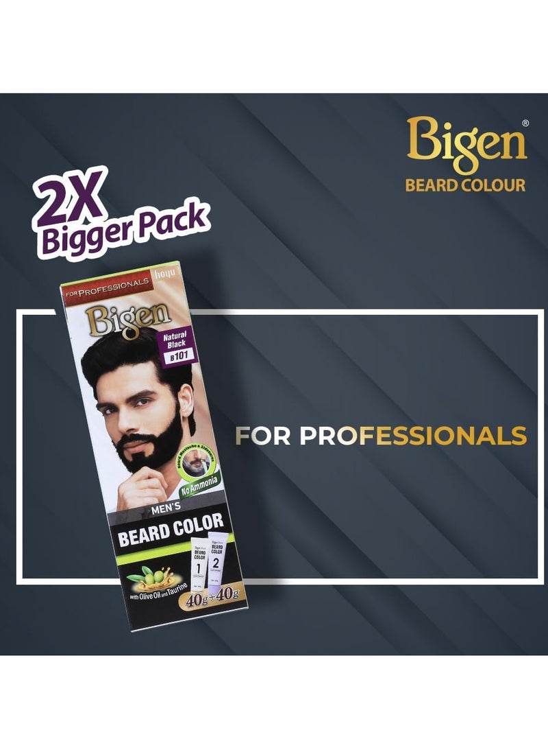 Bigen Professional Beard colour B102 Brown Black| Leaves no Stains, 40g+40g