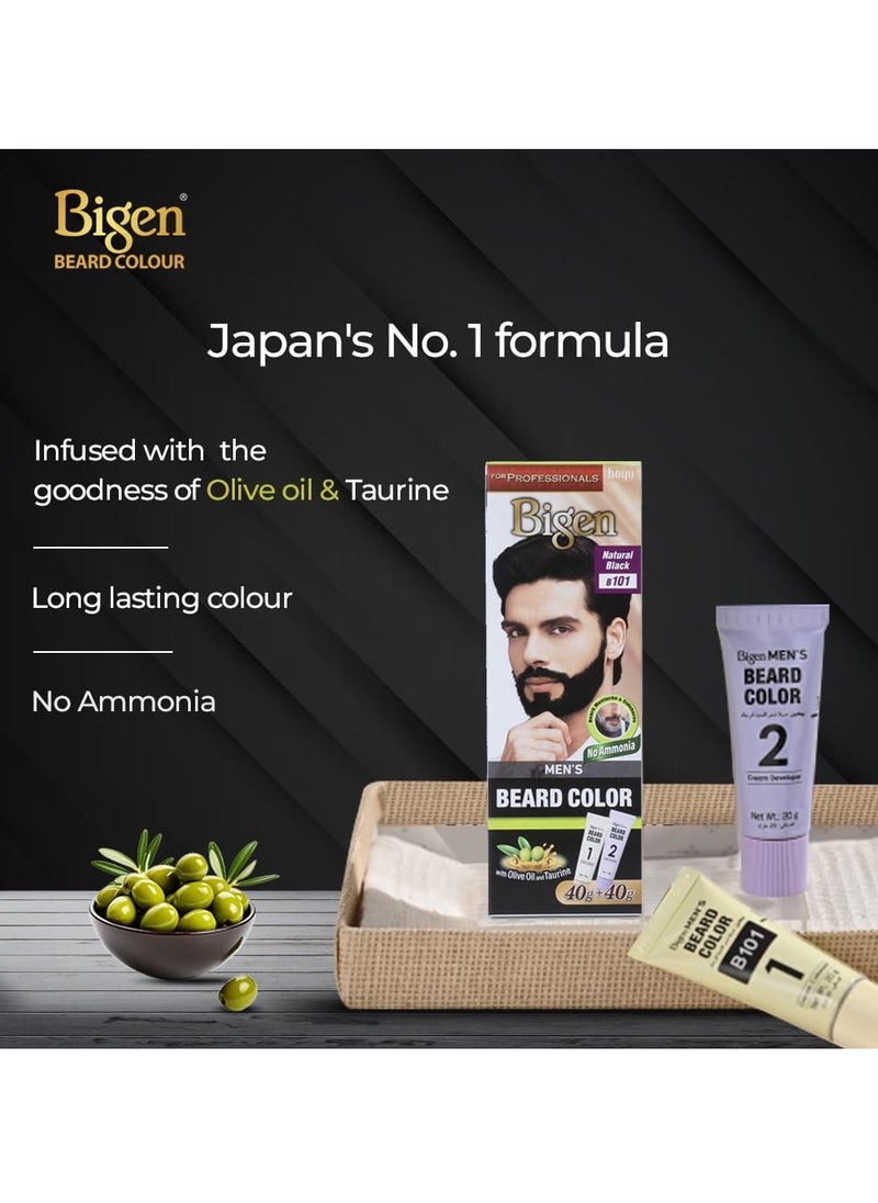 Bigen Professional Beard colour B102 Brown Black| Leaves no Stains, 40g+40g