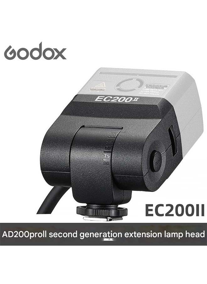 Godox EC200 II Extension Flash Head with 2 Meter Cord for Godox AD200 Pro II AD200Pro II AD200ProII Speedlite