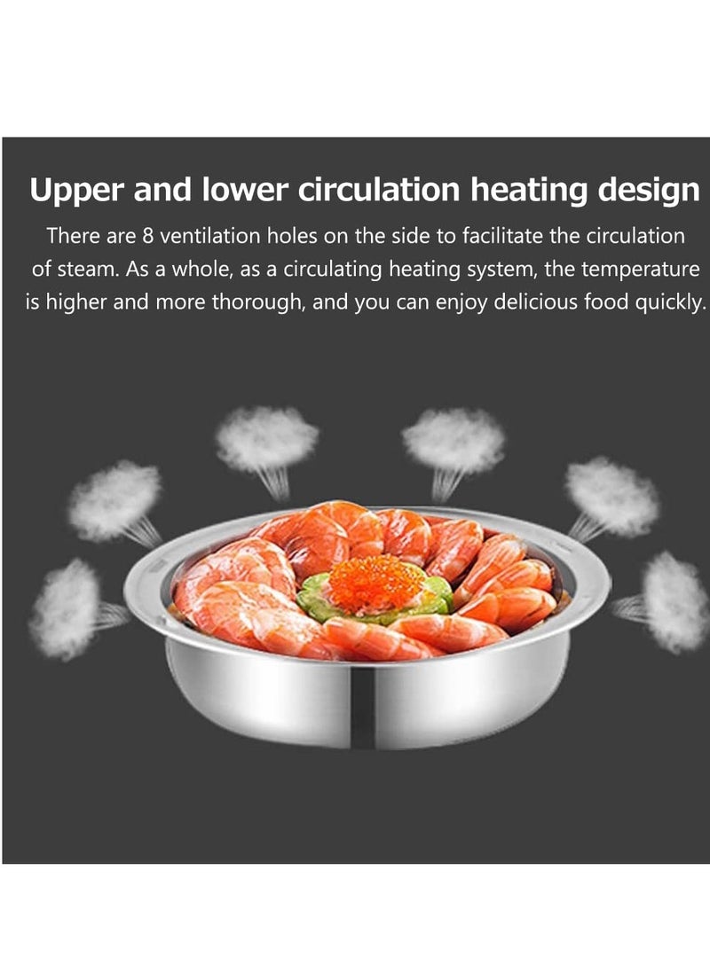 Electric Lunch Box Three layers Stainless Steel Heating Mini Rice Cooker Plug In Electric Heating Thermal Insulation Lunch Box for Office Worker School Home