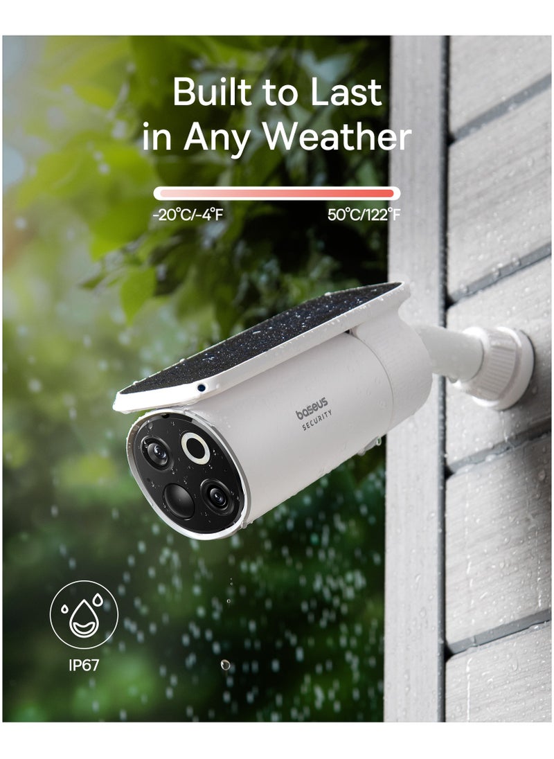 S1 Pro Outdoor Wireless Security Camera with Solar Panel & Auto Tilt, 3K Ultra HD, 145° Wide View, IP67 Waterproof, Color Night Vision, 16GB Storage, Supports Up to 16TB, Motion Detection, 2-Way Audio, 2-Camera Kit for Home & Outdoor Surveillance