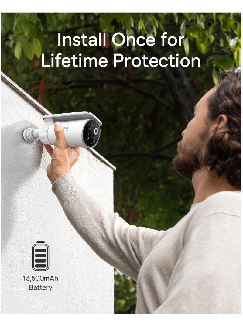 S1 Pro Outdoor Wireless Security Camera with Solar Panel & Auto Tilt, 3K Ultra HD, 145° Wide View, IP67 Waterproof, Color Night Vision, 16GB Storage, Supports Up to 16TB, Motion Detection, 2-Way Audio, 2-Camera Kit for Home & Outdoor Surveillance