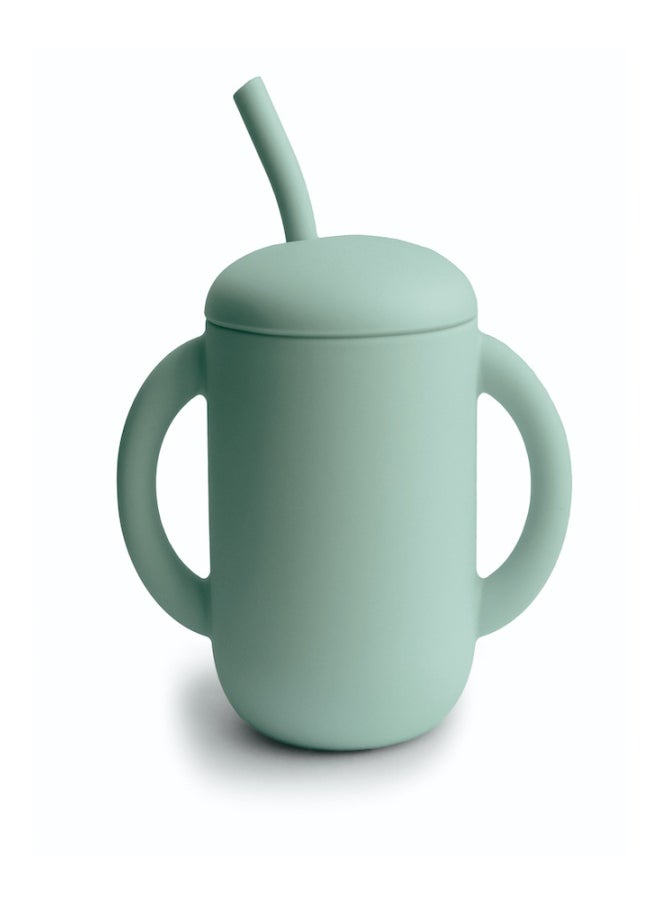 Silicone Training Cup + Straw Cambridge Blue