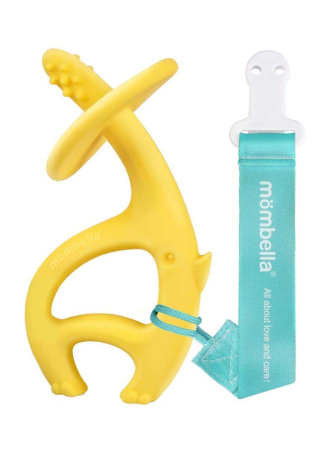 Elephant Teething Toy | Soft & BPA-Free Silicone | Multiple Textures for Sore Gums | Free Clip Included | Freezer & Dishwasher Safe | 3-6 Months | 11 x 7 x 3 cm