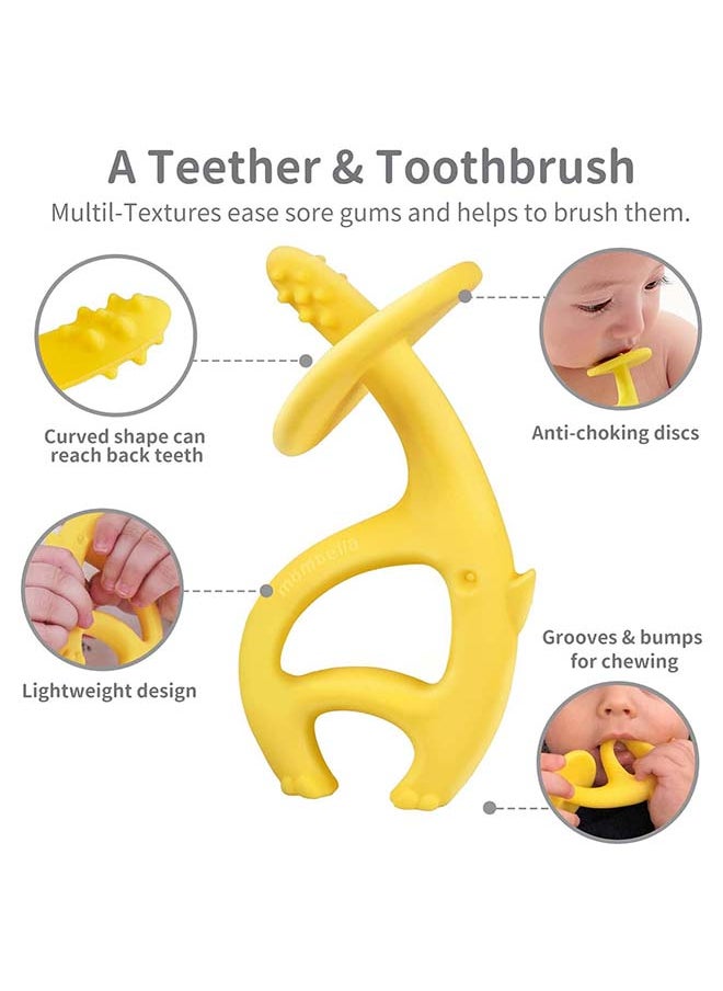 Elephant Teething Toy | Soft & BPA-Free Silicone | Multiple Textures for Sore Gums | Free Clip Included | Freezer & Dishwasher Safe | 3-6 Months | 11 x 7 x 3 cm