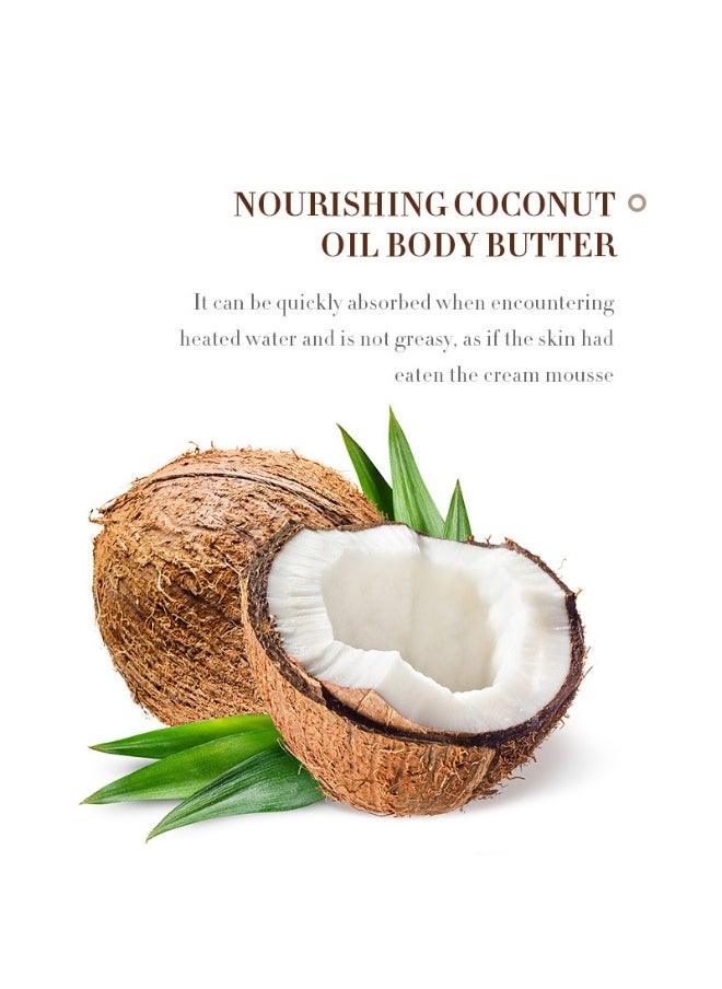 Coconut Oil Body Butter，Softens Dead Skin Cells,Improves Skin, Moisturizes, And Provides Antioxidant Body Butter 200g