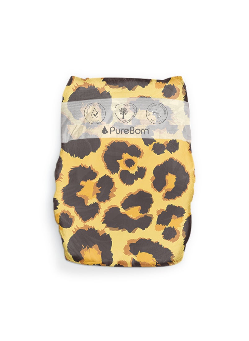 Organic Bamboo Tape Style Diapers Size 4 6-12 Months Eco-Friendly Nappies With Wetness Indicator 48 Diapers