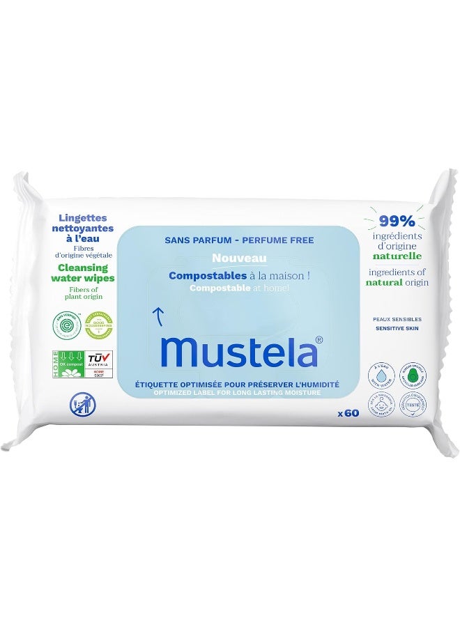 Home Compostable Fragrance-Free Cleansing Water Wipes with Natural Avocado