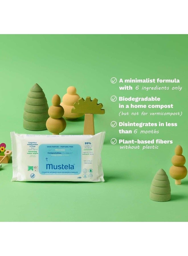 Home Compostable Fragrance-Free Cleansing Water Wipes with Natural Avocado