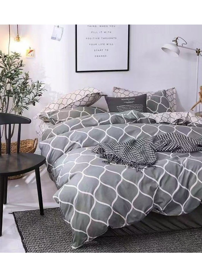 DUOMA HOME single size160*210cm duvet cover set ,4pcs set with fit sheet and 2 pcs pillow cases