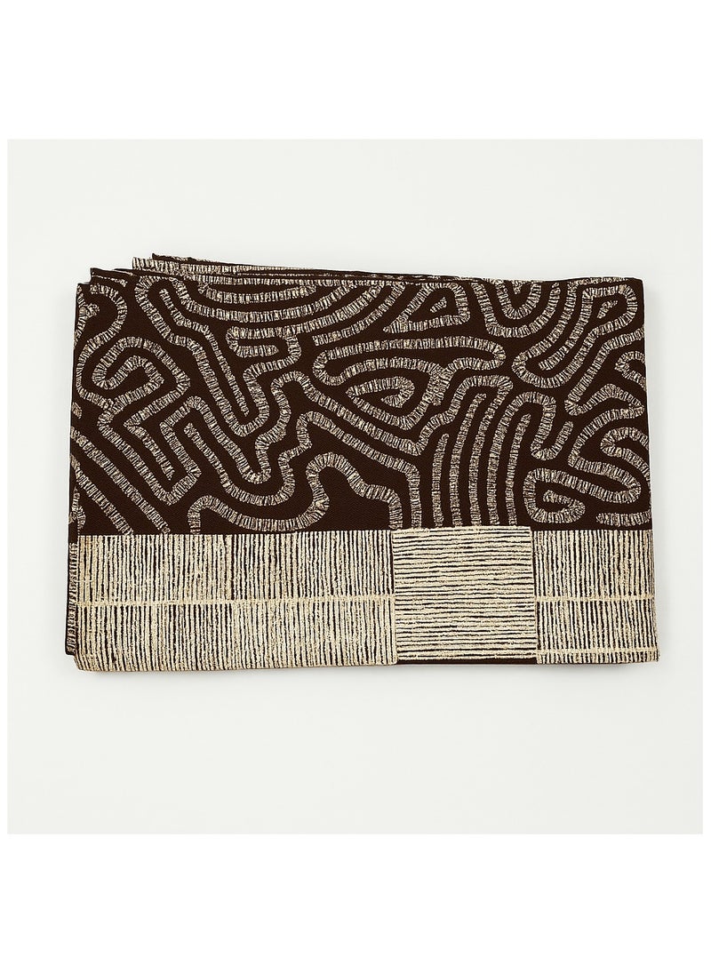 King Size 144 TC Cotton Bedsheet (250x240 cm) with 2 Pillow Covers  Soft & Durable   Brown Geometric Print