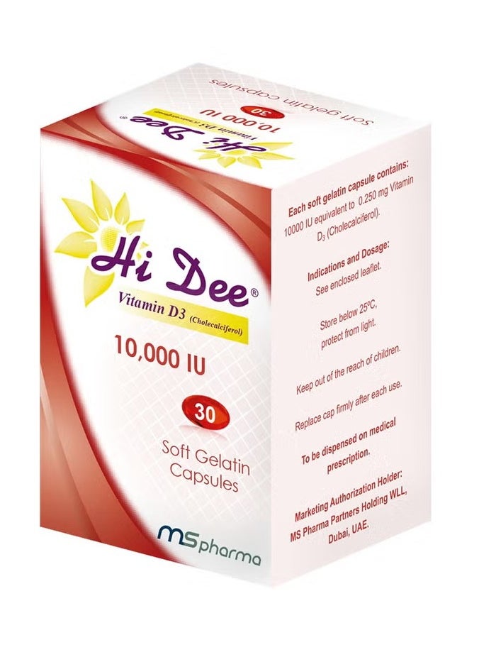 Hi Dee Vitamin D3 10000 IU Soft Gelatin Capsules 30's