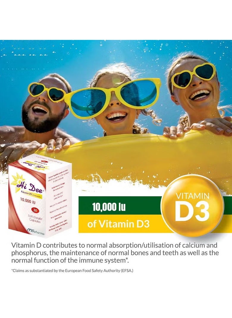 Hi Dee Vitamin D3 10000 IU Soft Gelatin Capsules 30's