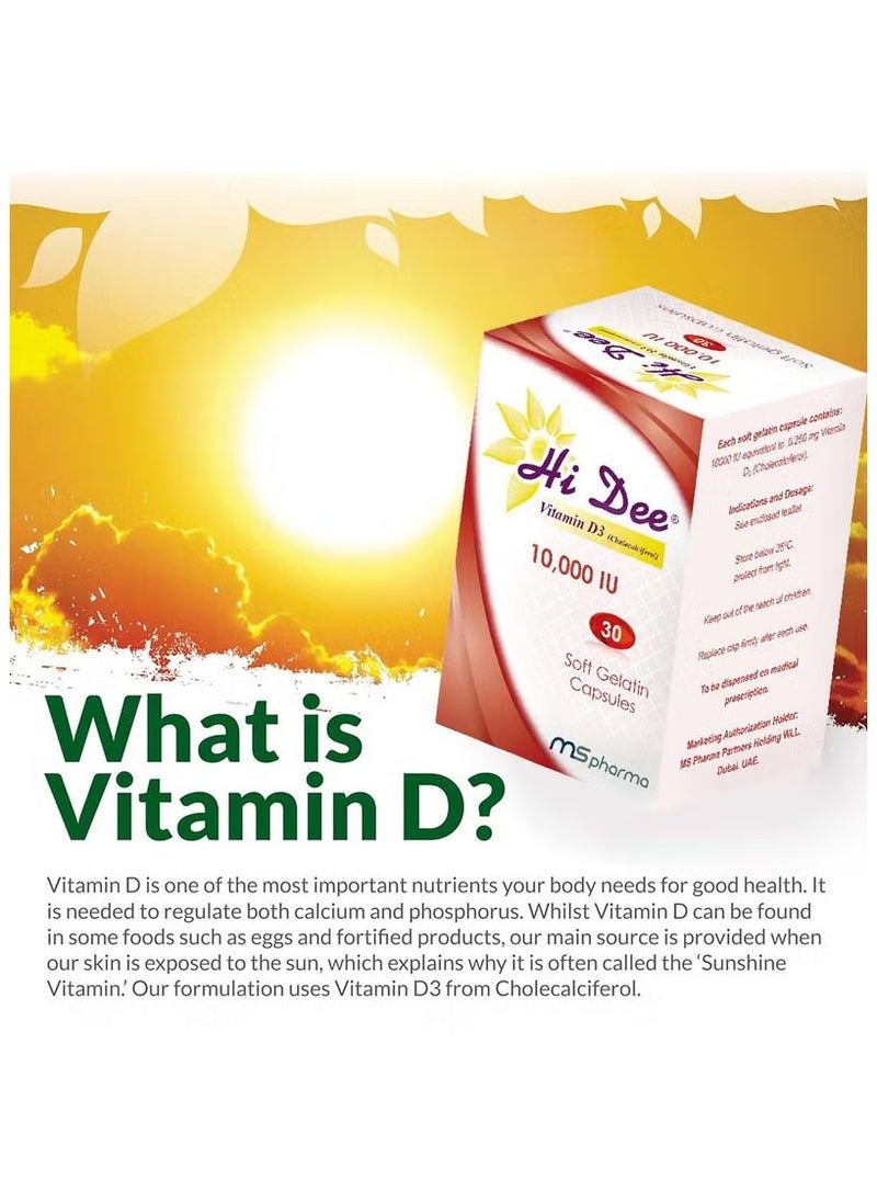 Hi Dee Vitamin D3 10000 IU Soft Gelatin Capsules 30's