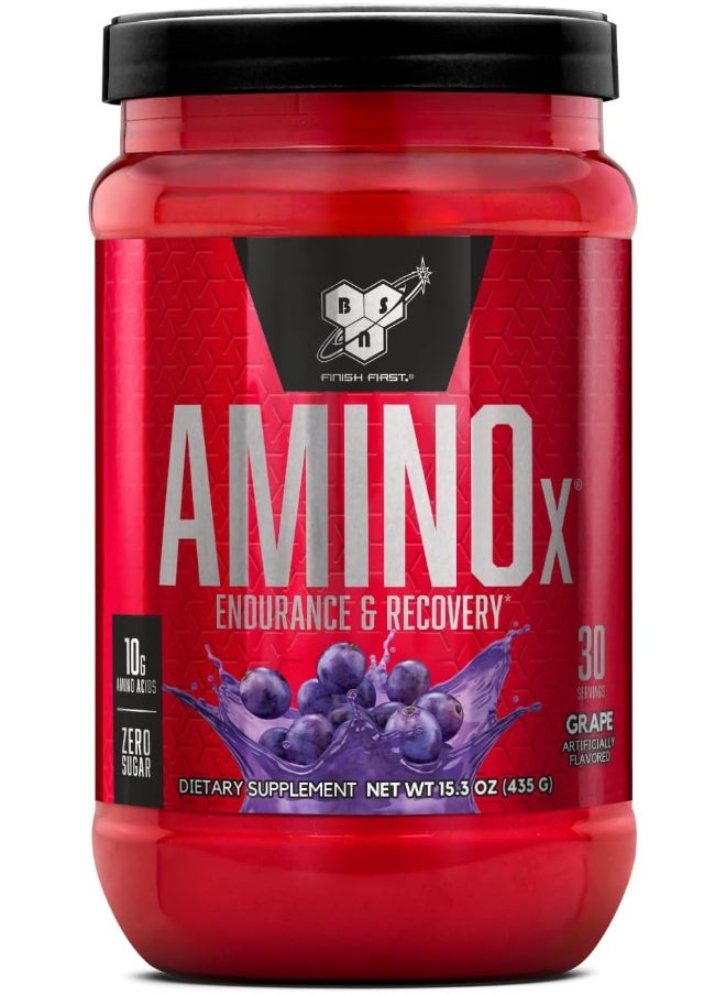 AMINOx® Amino Energy Powder for Endurance And Recovery, Effervescent Instantized Amino Acids, Dietary Supplement - Grape, 435 Grams, 30 Servings