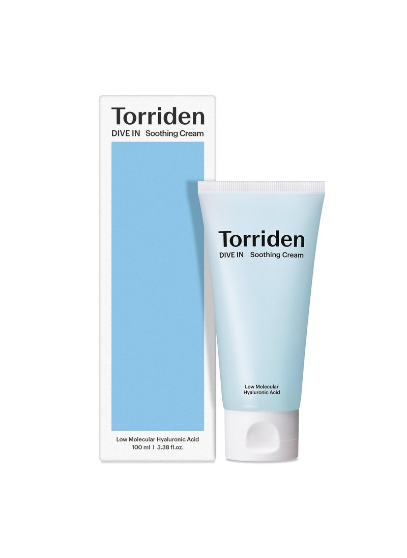 Torriden DIVE IN Hyaluronic Acid Soothing Cream Tube Type 100ml (3.38 fl. oz) | Revitalizing Facial Moisturizer for Sensitive and Dry Skin | Hyaluronic Acid, Panthenol, Allantoin