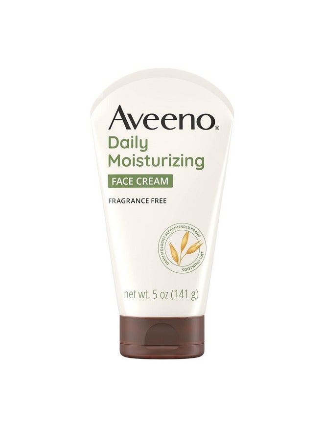 Aveeno Daily Moisturizing Face Cream with Prebiotic Oat for Sensitive Skin, Lightweight Hydrating Face Moisturizer for Dry Skin, Paraben-Free, Fragrance-Free, Dye-Free, 5 FL OZ