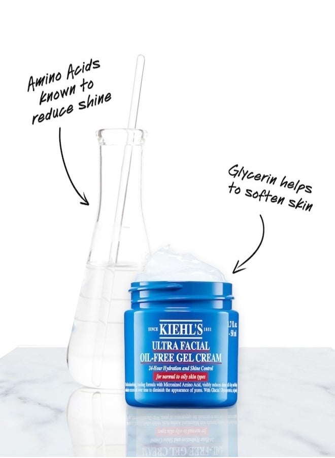 Kiehl’s Ultra Facial Oil-Free Gel Cream – Lightweight Hydrating Gel Moisturizer for Oily & Combination Skin – Shine-Free, Fast-Absorbing Formula – 50ml