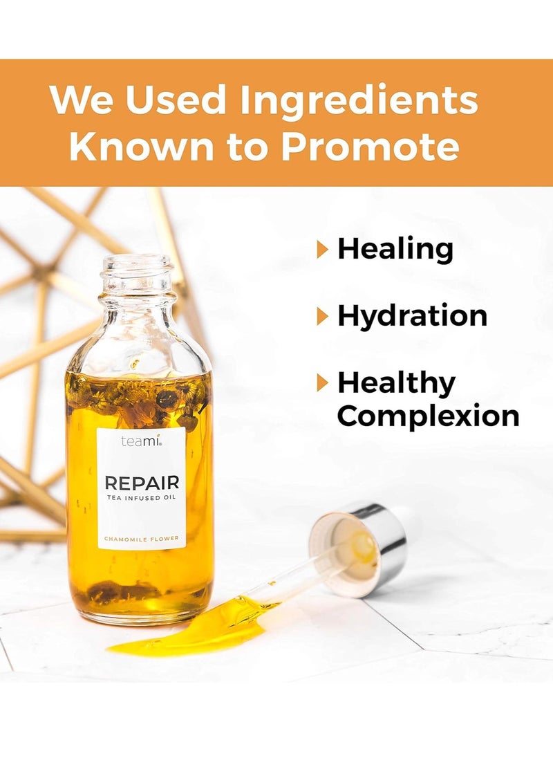 Teami Repair Jojoba Face Oil for Women with Coconut Oil, Camellia Seed & Vitamin E Oil for Skin - Facial Oil Cleanser for Sensitive, Normal, Oily & Dry Skin (2oz)