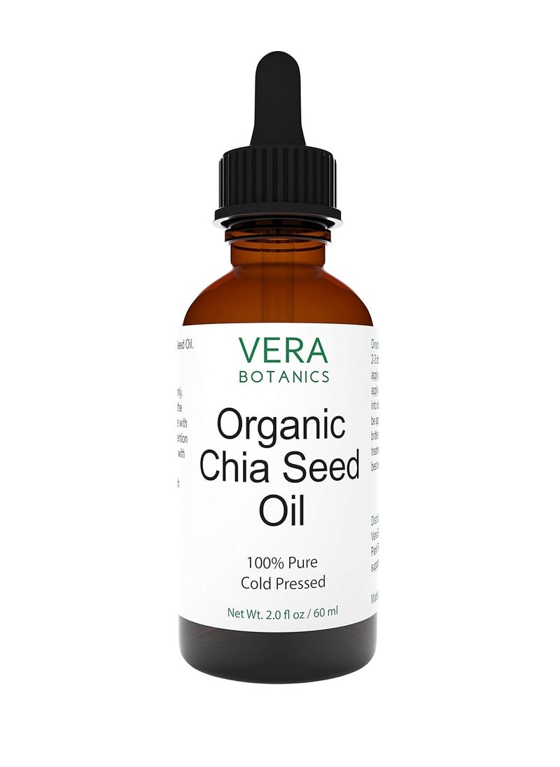 ORGANIC CHIA SEED OIL 100% Pure & Natural, Unrefined, Cold-Pressed For Face, Dry Skin, Nails, Lips, Body & Hair