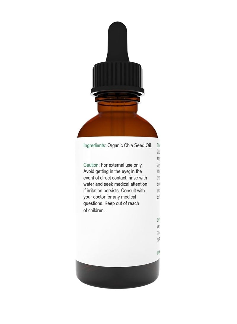 ORGANIC CHIA SEED OIL 100% Pure & Natural, Unrefined, Cold-Pressed For Face, Dry Skin, Nails, Lips, Body & Hair