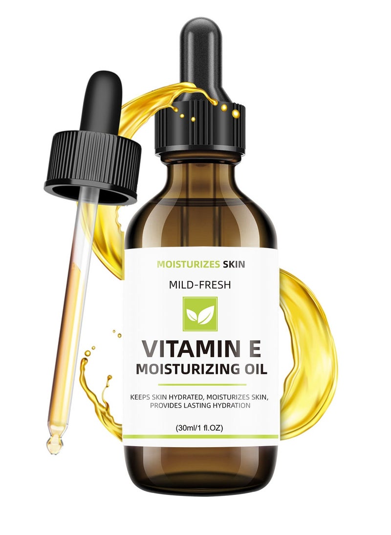 Vitamin E Oil - 100% Pure Natural, 42,900 IU | Deep Skin Repair for Scars, Wrinkles & Sun Damage | d-Alpha Tocopherol | Natural E-Clear (30ml)