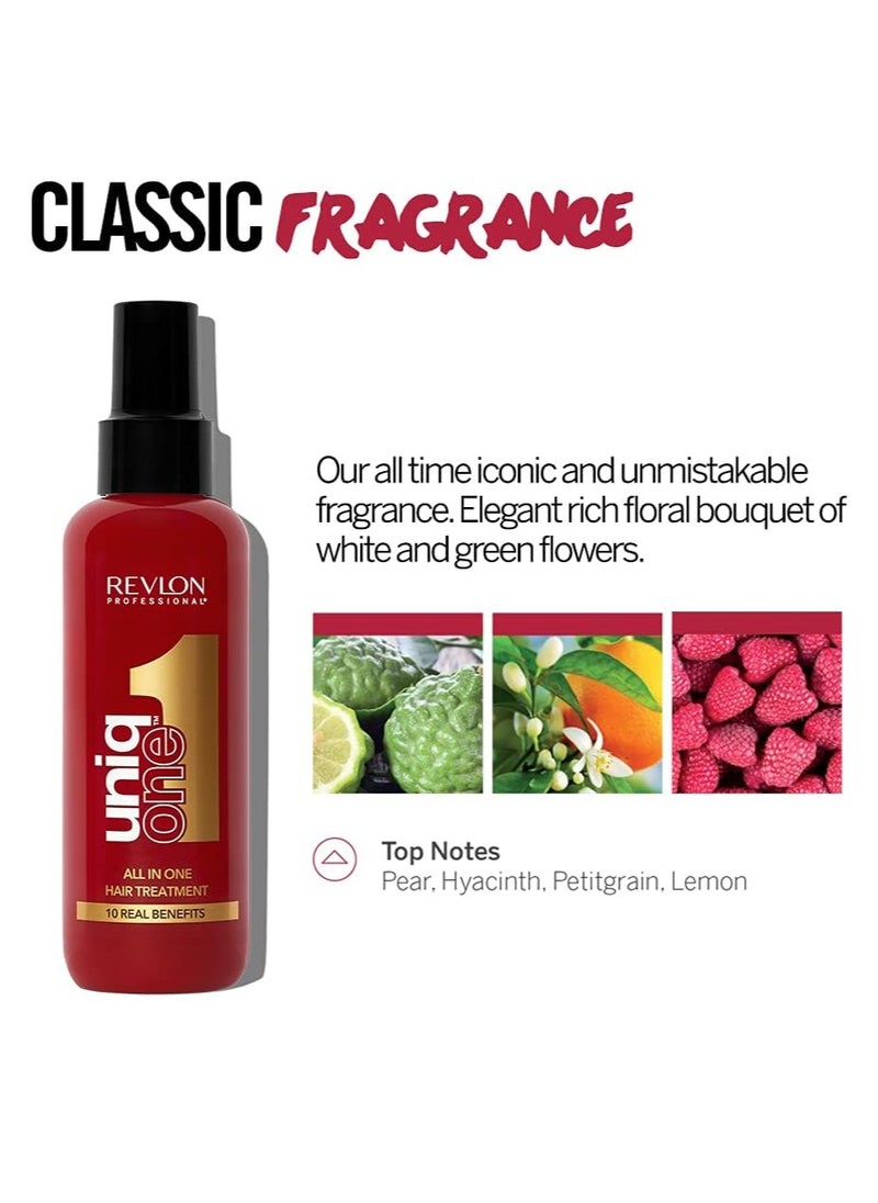Uniqone Hair Treatment Moisturizing Leave in Hair Treatment Repair for Damaged Hair Hair Treatment Classic Fragrance 150 ml