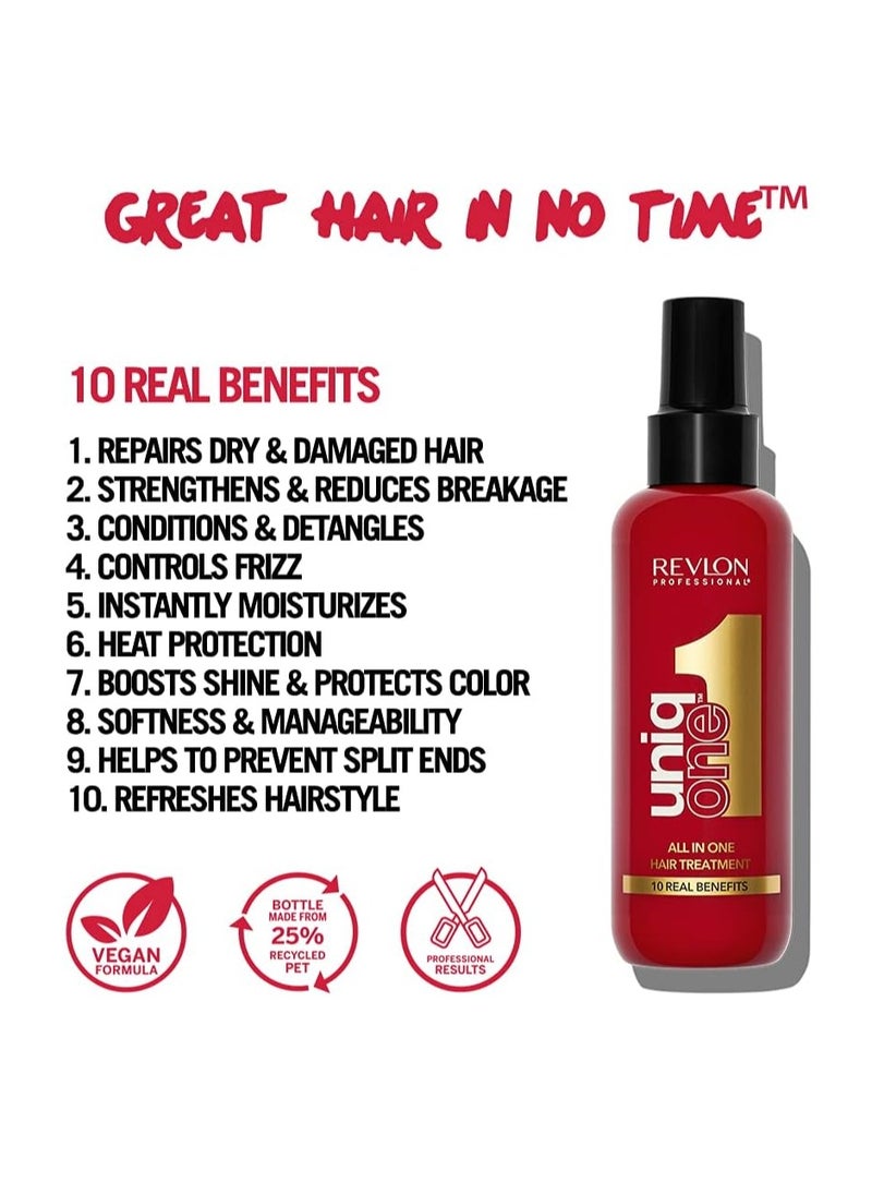 Uniqone Hair Treatment Moisturizing Leave in Hair Treatment Repair for Damaged Hair Hair Treatment Classic Fragrance 150 ml