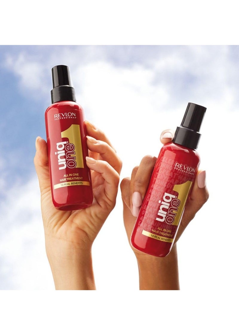 UniqOne Leave In Conditioner Classic Duo Pack Gifts For Women Men Hair Treatment For Shine And Frizz Control 2 x 150ml