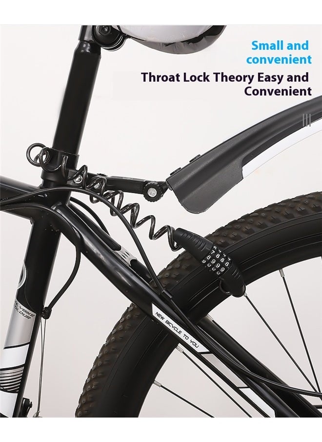 Bicycle Anti Theft Safety Lock， Motorcycle Helmet Locks, Anti-Theft Bike Password Lock, Retractable Bicycle Wheel Security Locking Chain, Universal for Luggage Stroller Motorbike Scooter (Black)
