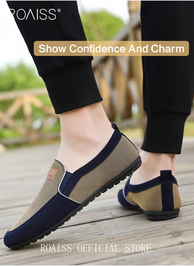 Casual Slip-on Loafers for Men, Classic Driving Shoes, Fashion Business Shoes, Canvas Shoes with Non-slip Sole, Ergonomic Design for Comfortable Wear, Suitable for Driving, Working, Parties and Daily Wear