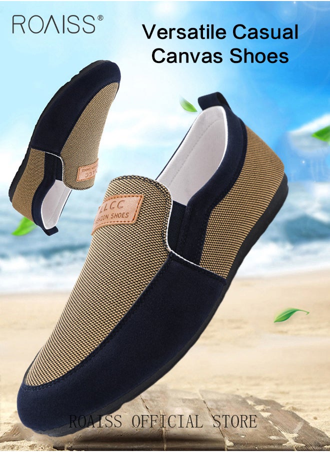 Casual Slip-on Loafers for Men, Classic Driving Shoes, Fashion Business Shoes, Canvas Shoes with Non-slip Sole, Ergonomic Design for Comfortable Wear, Suitable for Driving, Working, Parties and Daily Wear