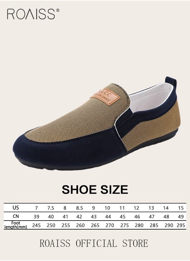 Casual Slip-on Loafers for Men, Classic Driving Shoes, Fashion Business Shoes, Canvas Shoes with Non-slip Sole, Ergonomic Design for Comfortable Wear, Suitable for Driving, Working, Parties and Daily Wear