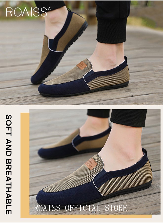 Casual Slip-on Loafers for Men, Classic Driving Shoes, Fashion Business Shoes, Canvas Shoes with Non-slip Sole, Ergonomic Design for Comfortable Wear, Suitable for Driving, Working, Parties and Daily Wear