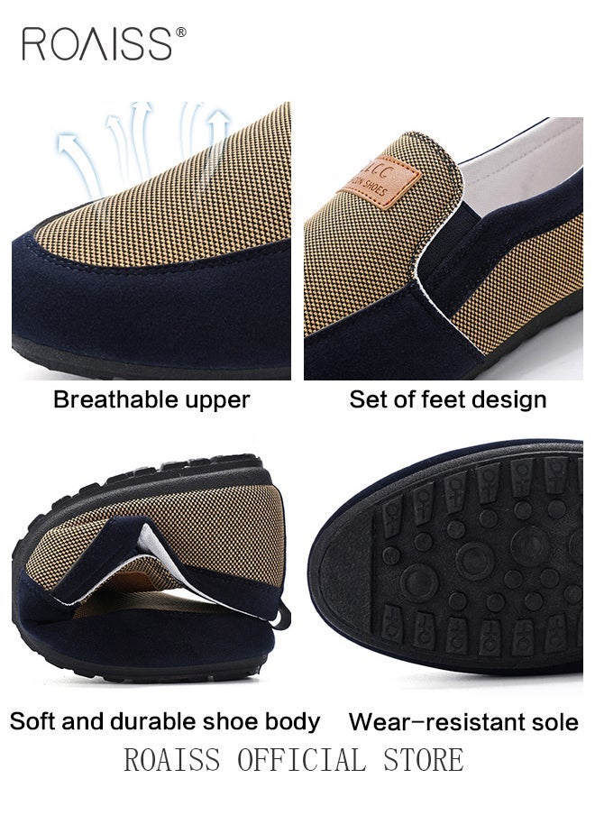 Casual Slip-on Loafers for Men, Classic Driving Shoes, Fashion Business Shoes, Canvas Shoes with Non-slip Sole, Ergonomic Design for Comfortable Wear, Suitable for Driving, Working, Parties and Daily Wear