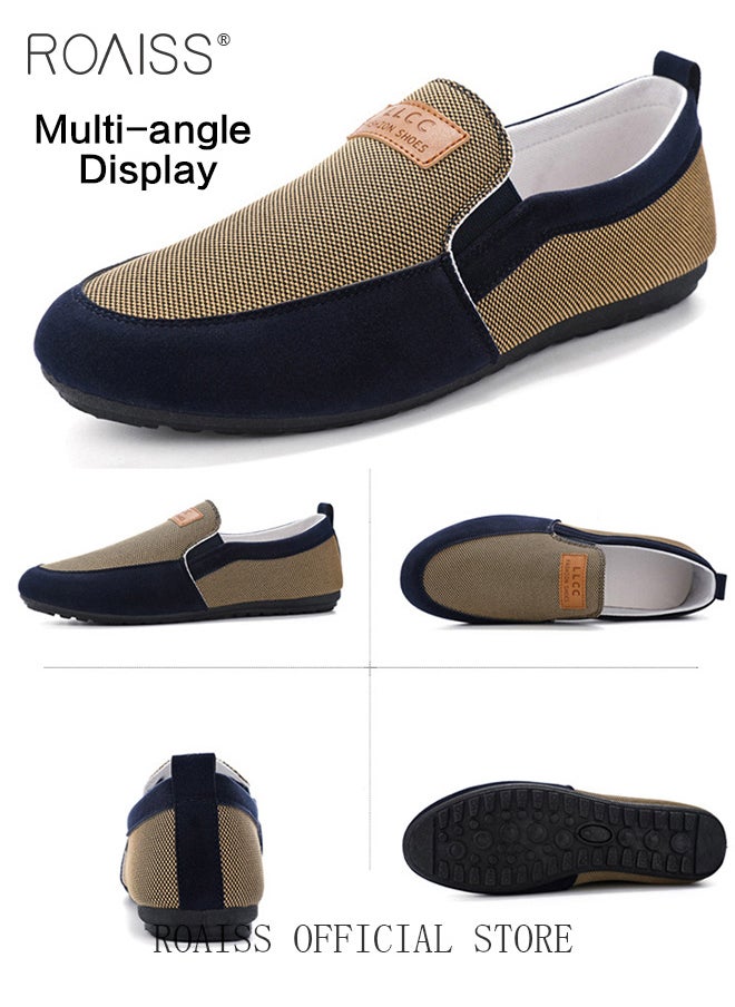 Casual Slip-on Loafers for Men, Classic Driving Shoes, Fashion Business Shoes, Canvas Shoes with Non-slip Sole, Ergonomic Design for Comfortable Wear, Suitable for Driving, Working, Parties and Daily Wear