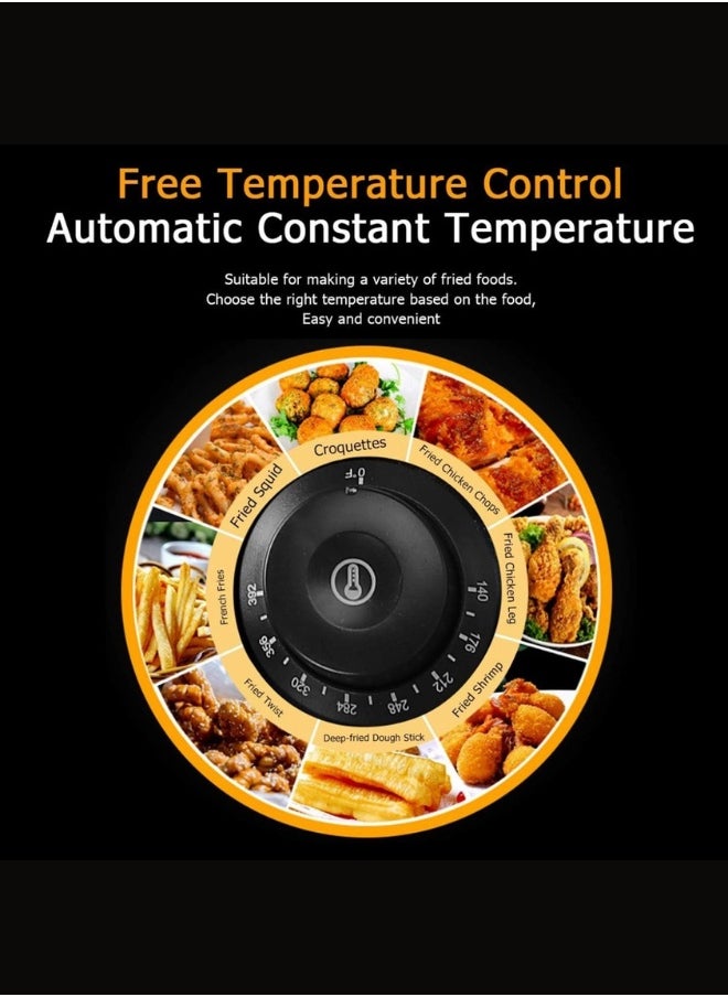 6L+6L Commercial Electric Double Layer Deep Fryer with Lid and Basket Temperature Control Stainless Steel for Home, Restaurant, Catering, Fast Food 2500W