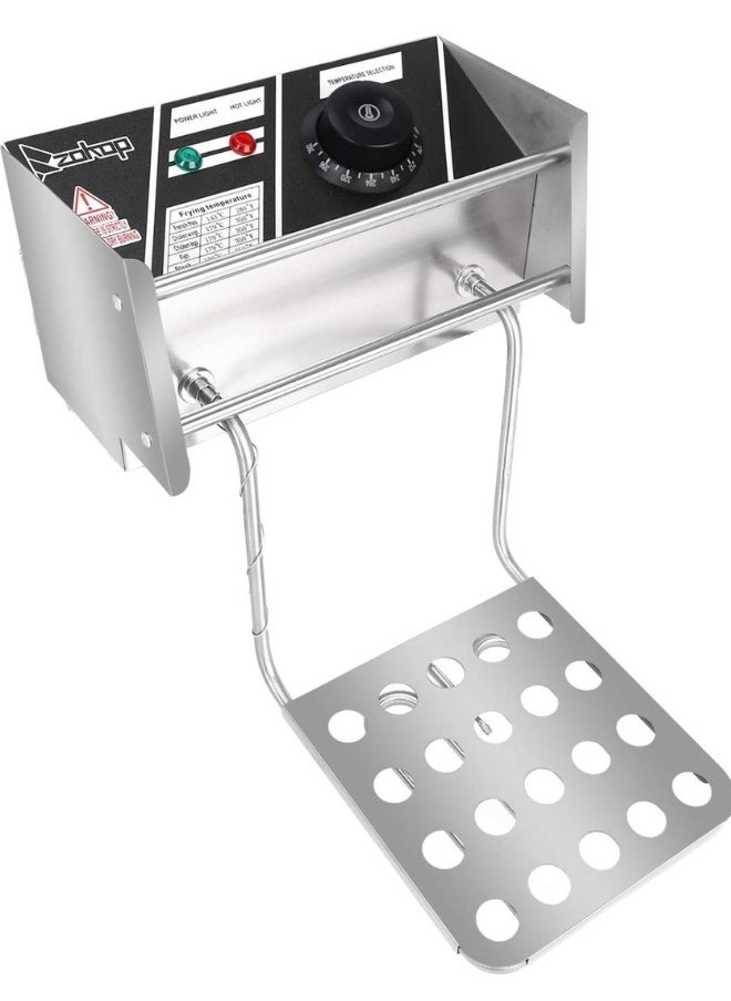 6L+6L Commercial Electric Double Layer Deep Fryer with Lid and Basket Temperature Control Stainless Steel for Home, Restaurant, Catering, Fast Food 2500W