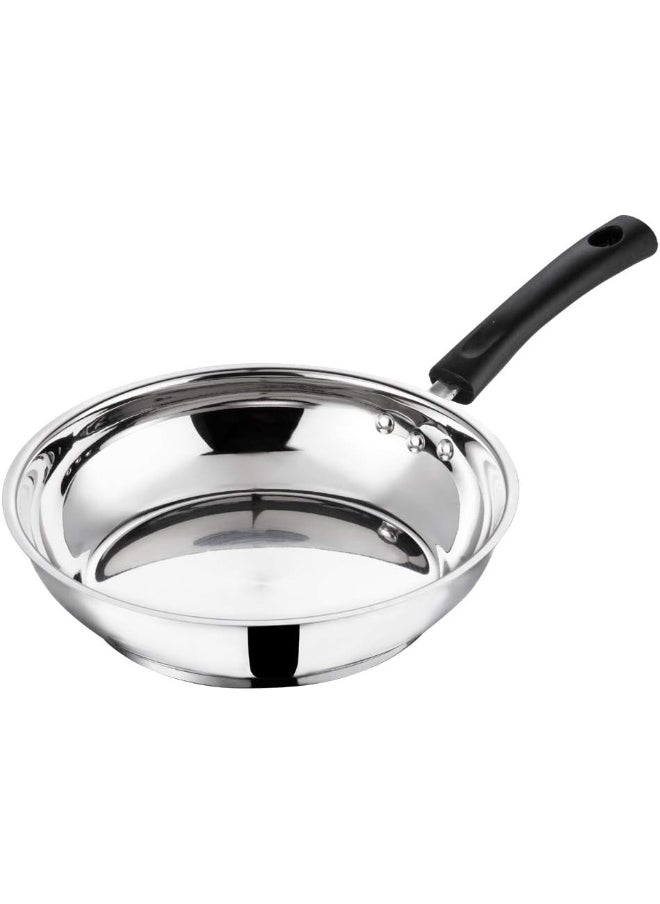 Stainless Steel Frying/Stirfry/Saute/Egg Pan, Skillet 20 cm, SAS Bottom, Induction and Gas Stove Friendly, Sturdy Handle, Heavy Bottom